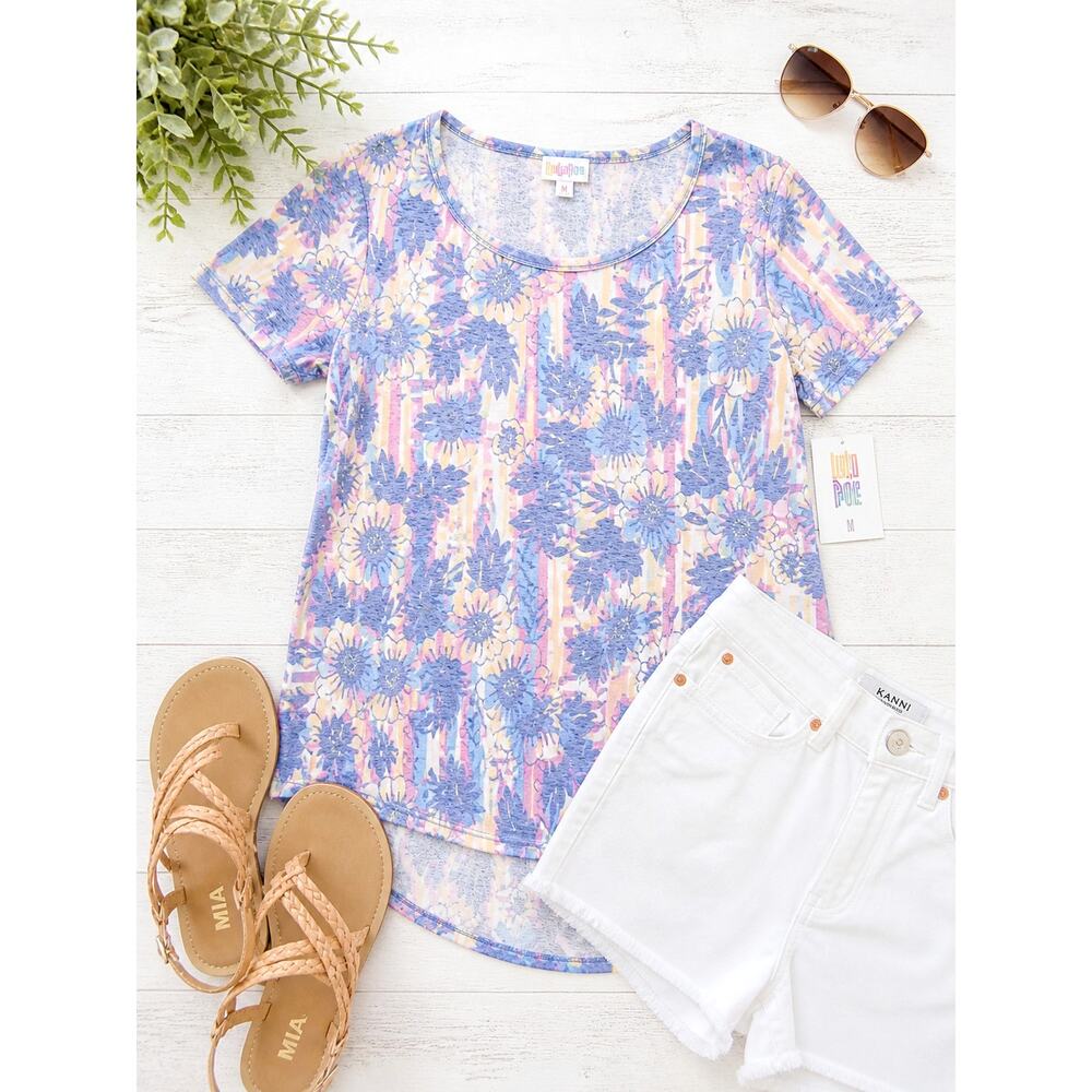 LuLaRoe Classic Tee Floral Tropical Bright Multicolor M NWT